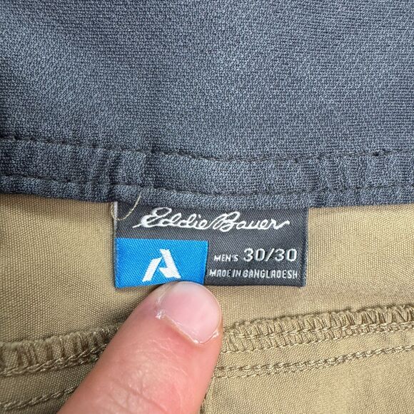 Eddie Bauer First Ascent Cargo Pants Men 30x30 Brown Khaki Straight Outdoor Hike - Picture 10 of 16